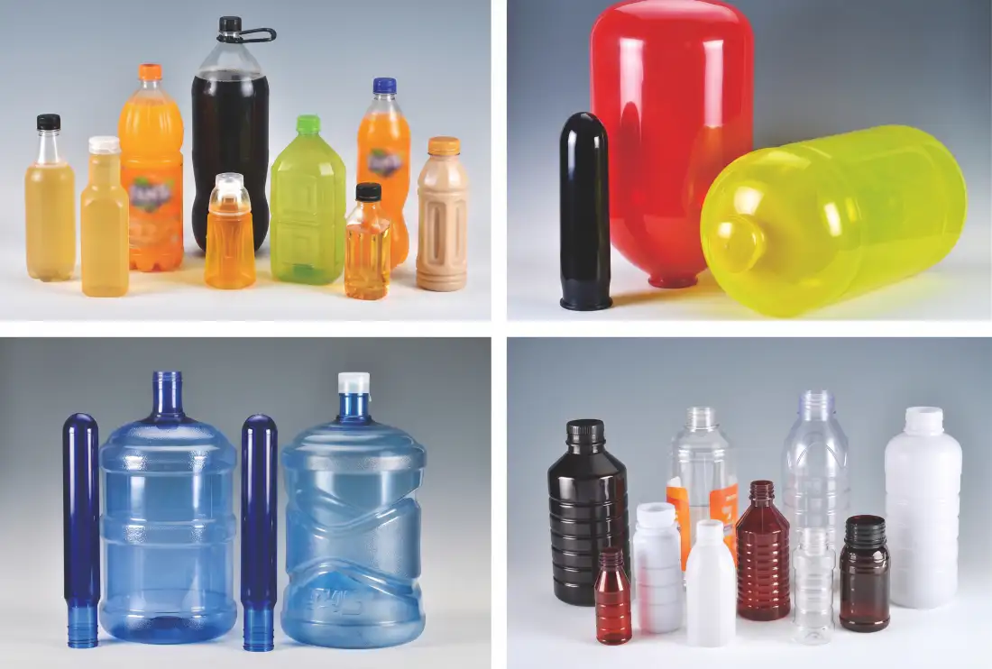 PET stretch blow molder applications for beverage bottles